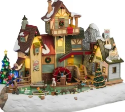 Lemax the rocky river grist mill bewegend kersthuisje Harvest Crossing 2025