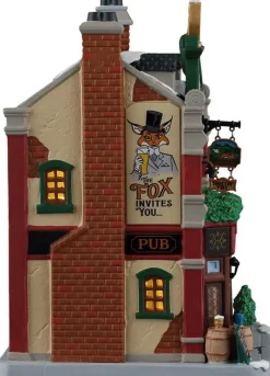 Lemax the trottin' fox pub verlicht kersthuisje Caddington Village 2026