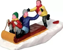 Lemax toboggan trouble kerstdorp figuur type 4 Vail Village 2014