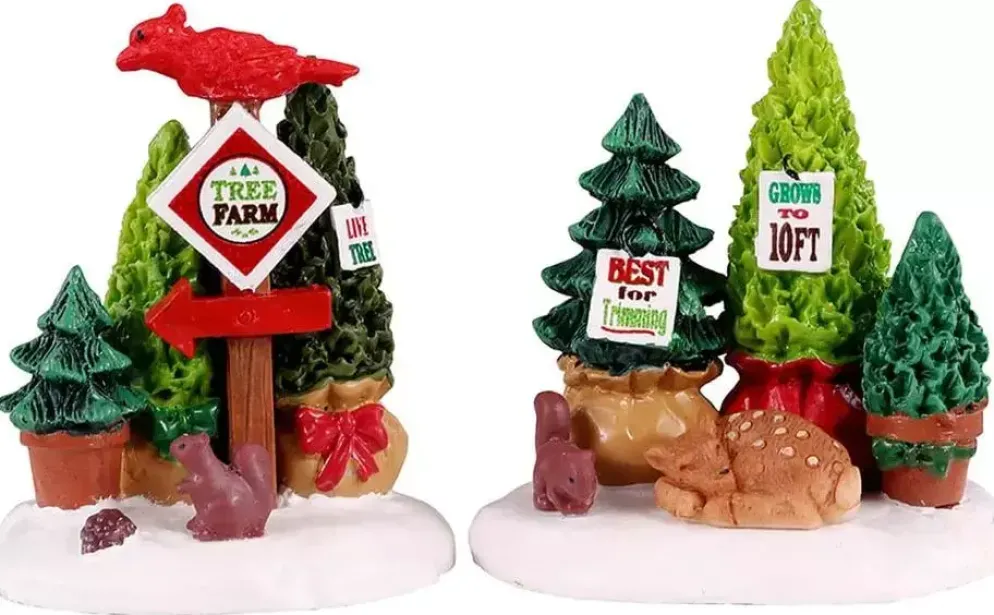 Lemax tree farm display s/2 kerstdorp accessoire Vail Village 2021