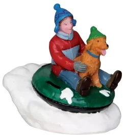 Lemax tubing buddies kerstdorp figuur type 2 Vail Village 2012