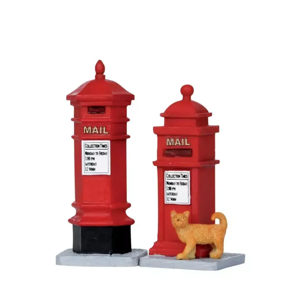 Lemax victorian mailboxes s/2 kerstdorp accessoire Caddington Village 2011