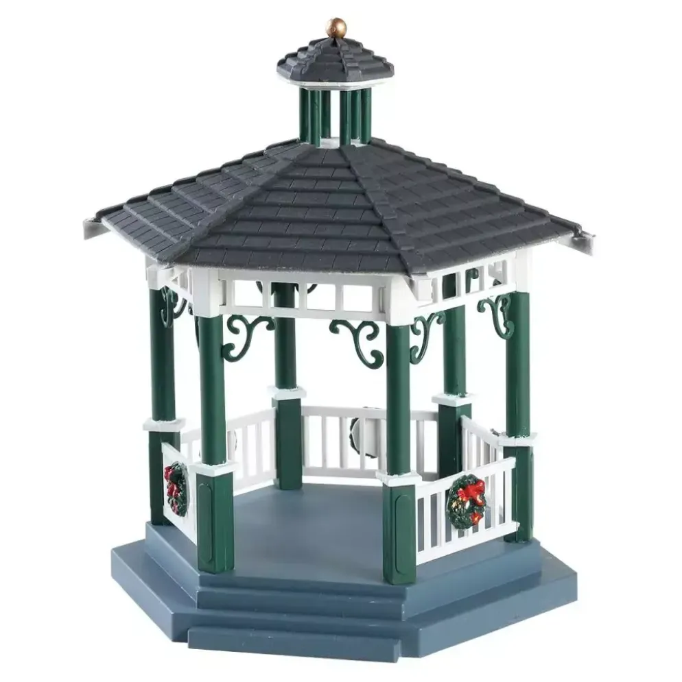 Lemax victorian park gazebo kerstdorp tafereel Caddington Village 2018