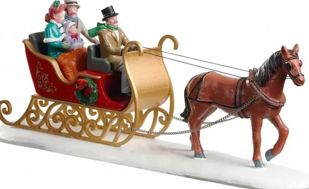 Lemax victorian sleigh ride kerstdorp tafereel Caddington Village 2020
