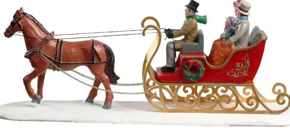 Lemax victorian sleigh ride kerstdorp tafereel Caddington Village 2020