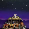Lemax village bethlehem with background verlicht kerstdorp tafereel 2016