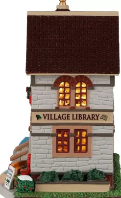 Lemax village library verlicht kersthuisje Caddington Village 2022
