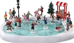 Lemax village skating pond with sound bewegende schaatsbaan 2010