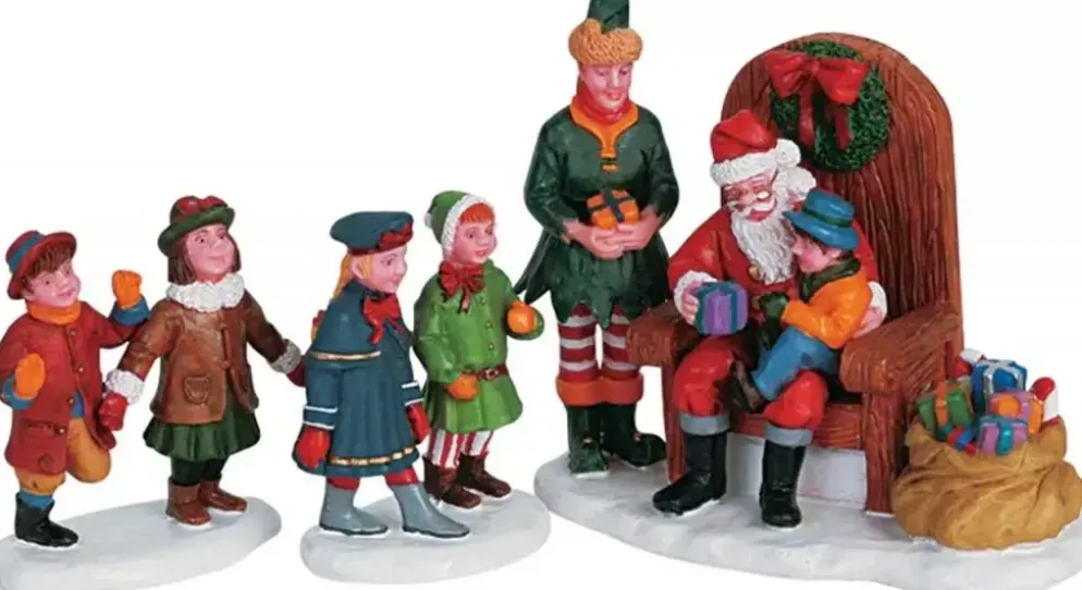 Lemax visiting santa s/3 kerstdorp figuur type 6 Caddington Village 2006