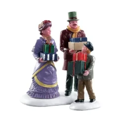 Lemax walking family s/2 kerstdorp figuur type 4 Caddington Village 2018