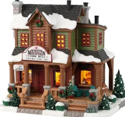 Lemax white mountain cider mill verlicht kersthuisje Vail Village 2023