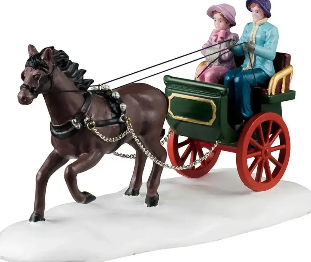 Lemax winter carriage ride kerstdorp tafereel Caddington Village 2024