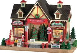 Lemax winterfest arts & crafts show verlicht kersthuisje Caddington Village 2022