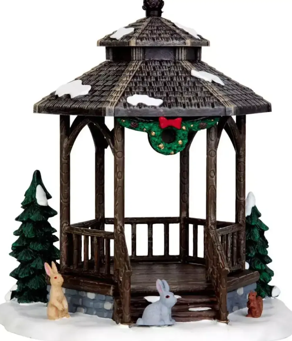 Lemax winter gazebo kerstdorp tafereel Vail Village 2014