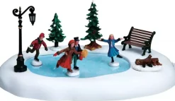 Lemax winter skating bewegende schaatsbaan Caddington Village 2009