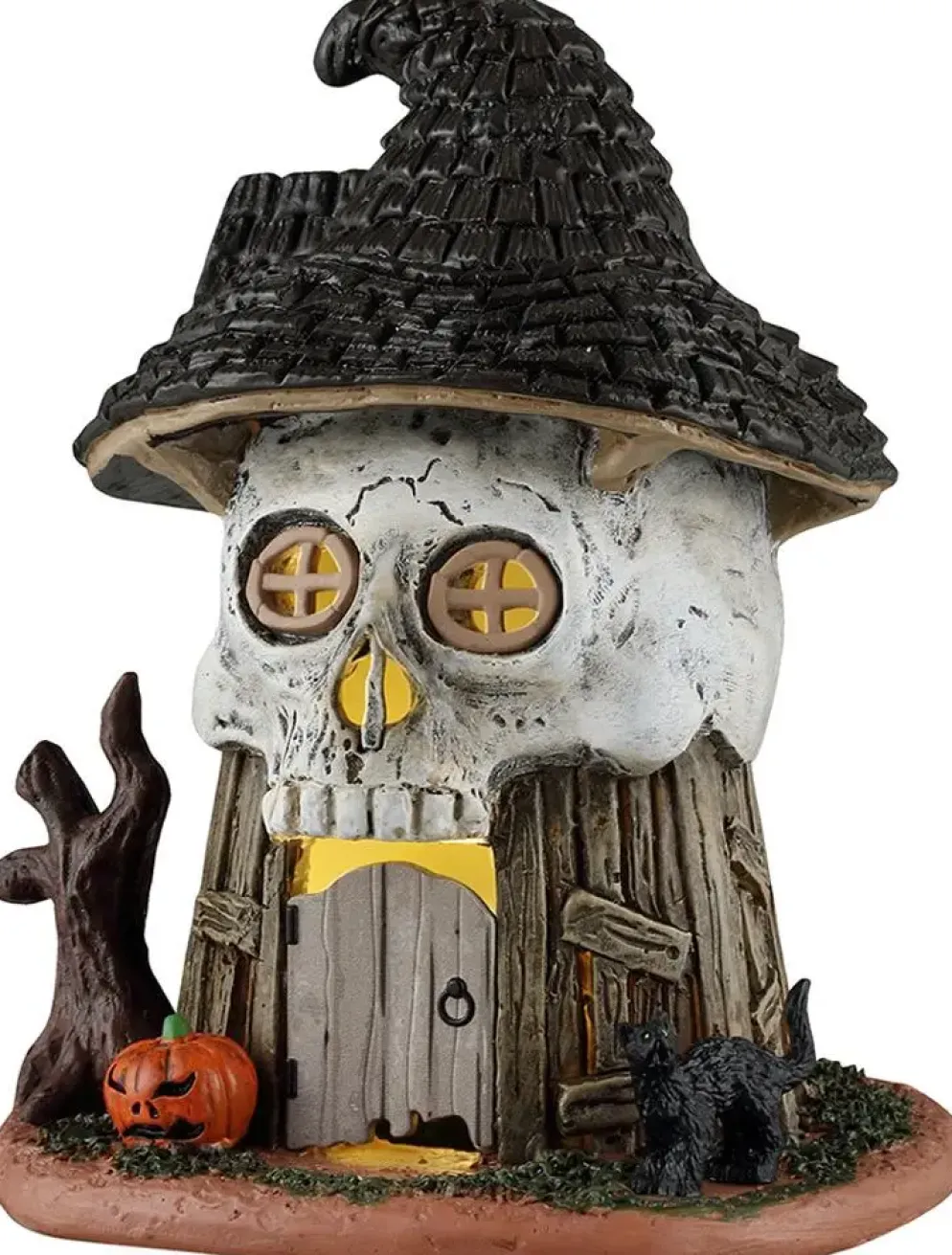 Lemax witch's skull hut verlicht huisje Spooky Town 2026