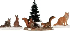 Lemax woodland animals s/4 kerstdorp figuur type 3 Vail Village 2001