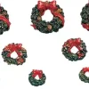 Lemax wreaths with red bow s/12 kerstdorp accessoire 2003