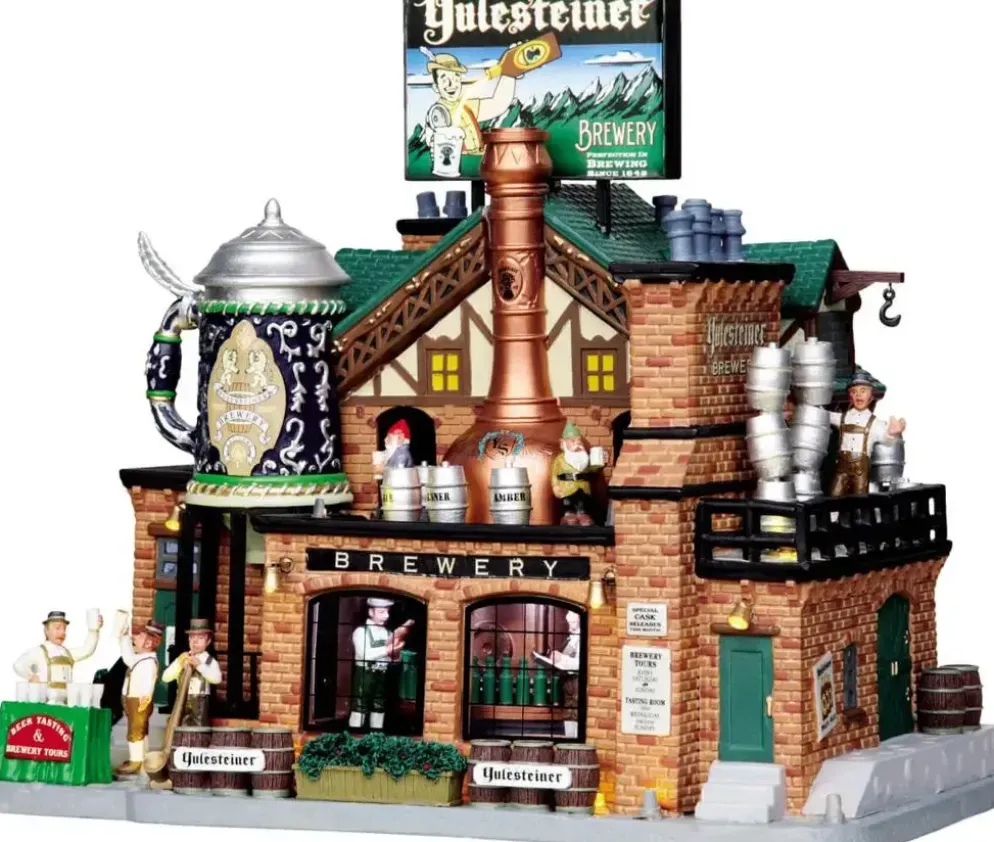 Lemax yulesteiner brewery bewegend kersthuisje Caddington Village 2010