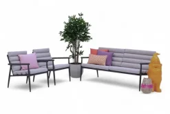 Lesli Living stoel-bank loungeset citrus antraciet