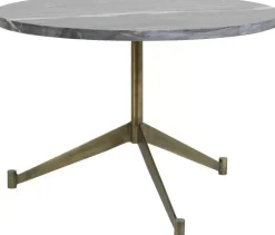 Light & Living bijzettafel metaal lomelo marmer 60x41cm zwart