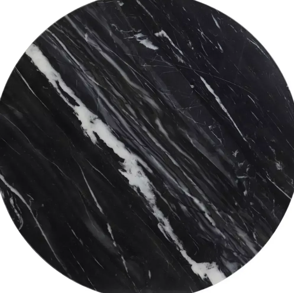 Light & Living bijzettafel metaal lomelo marmer 60x41cm zwart