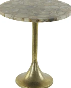 Light & Living bijzettafel metaal rickerd 48x53cm geel