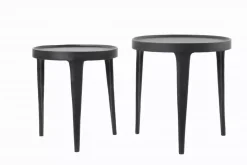 Light & Living bijzettafel set van 2 metaal tobias zwart