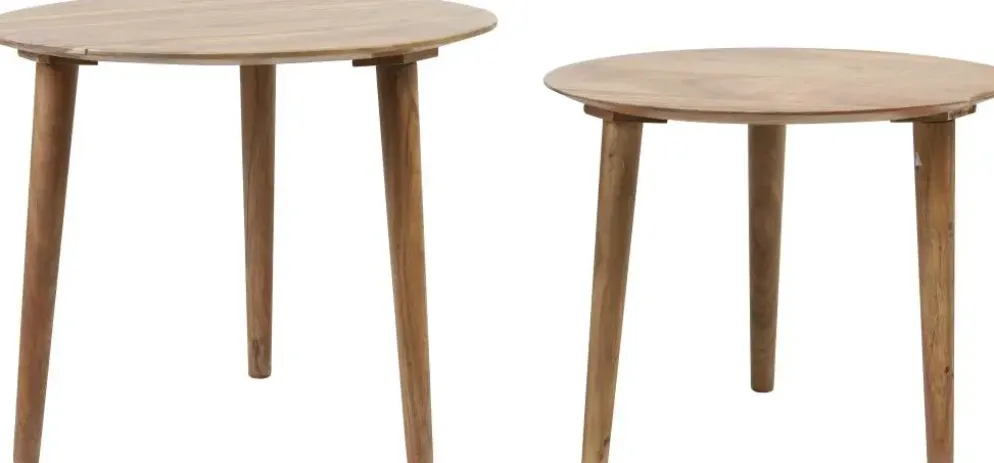 Light & Living bijzettafel set van 2 hout chakir hout
