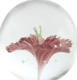 Light & Living ornament glas flower 8x8cm roze