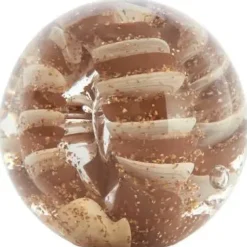Light & Living ornament glas sael 8x8cm bruin, crème