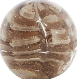 Light & Living ornament glas sael 10x10cm bruin, crème
