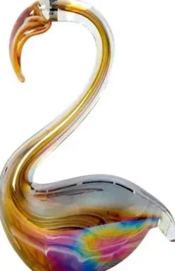 Light & Living ornament glas swan 13x8x20cm crème