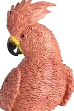 Light & Living ornament kunststof parrot 14x13x21cm donkerroze