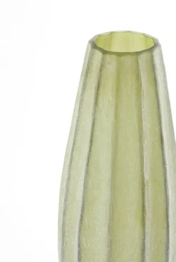 Light & Living vaas glas bradley 17.5x44.5cm olijfgroen