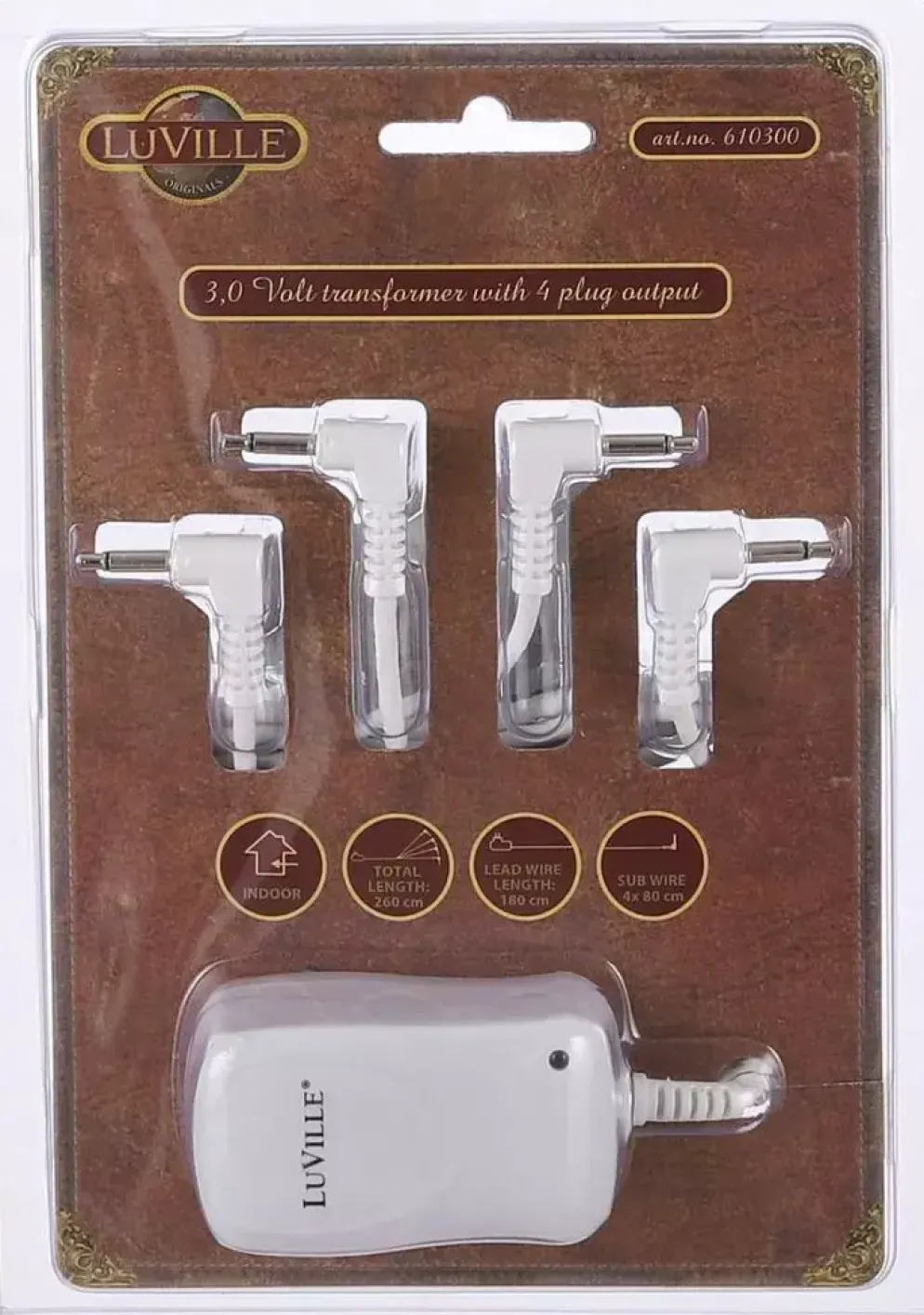 Luville General Switch adapter 3 volt with 4 plugs out