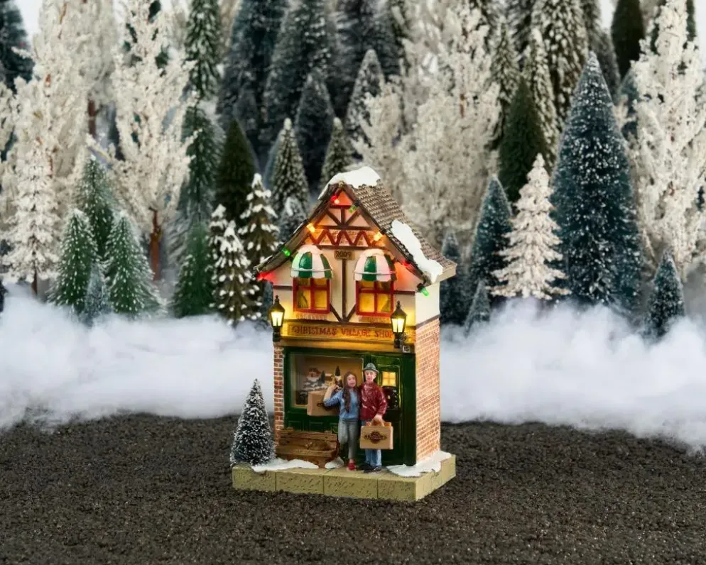 Luville Schneewald Christmas village shop battery operated