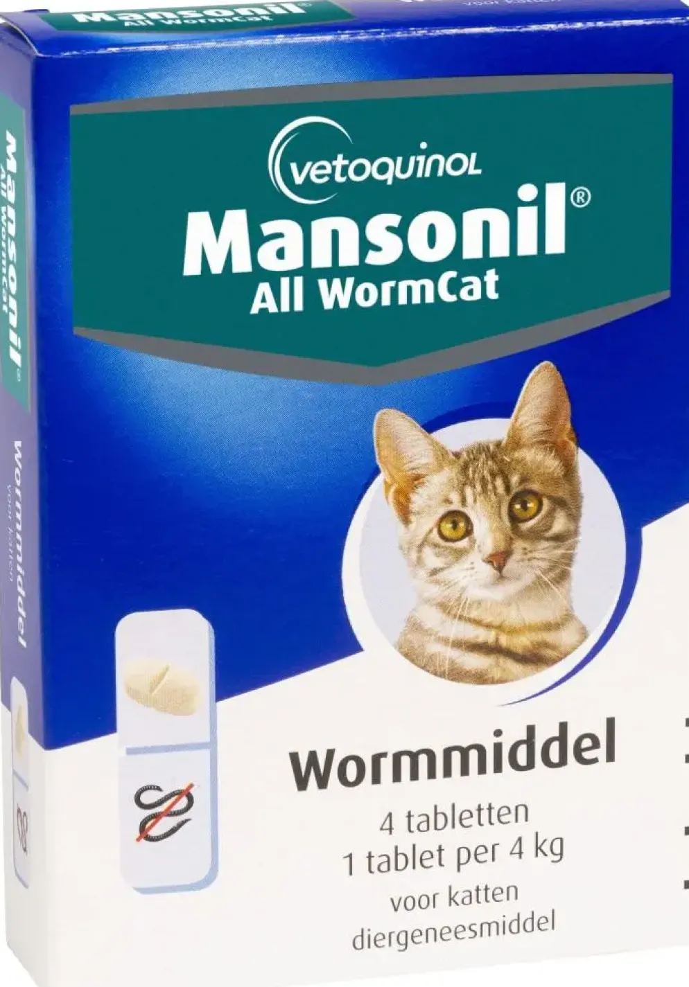 Mansonil All Worm Cat – Ontwormingstabletten voor Katten – 4 stuks
