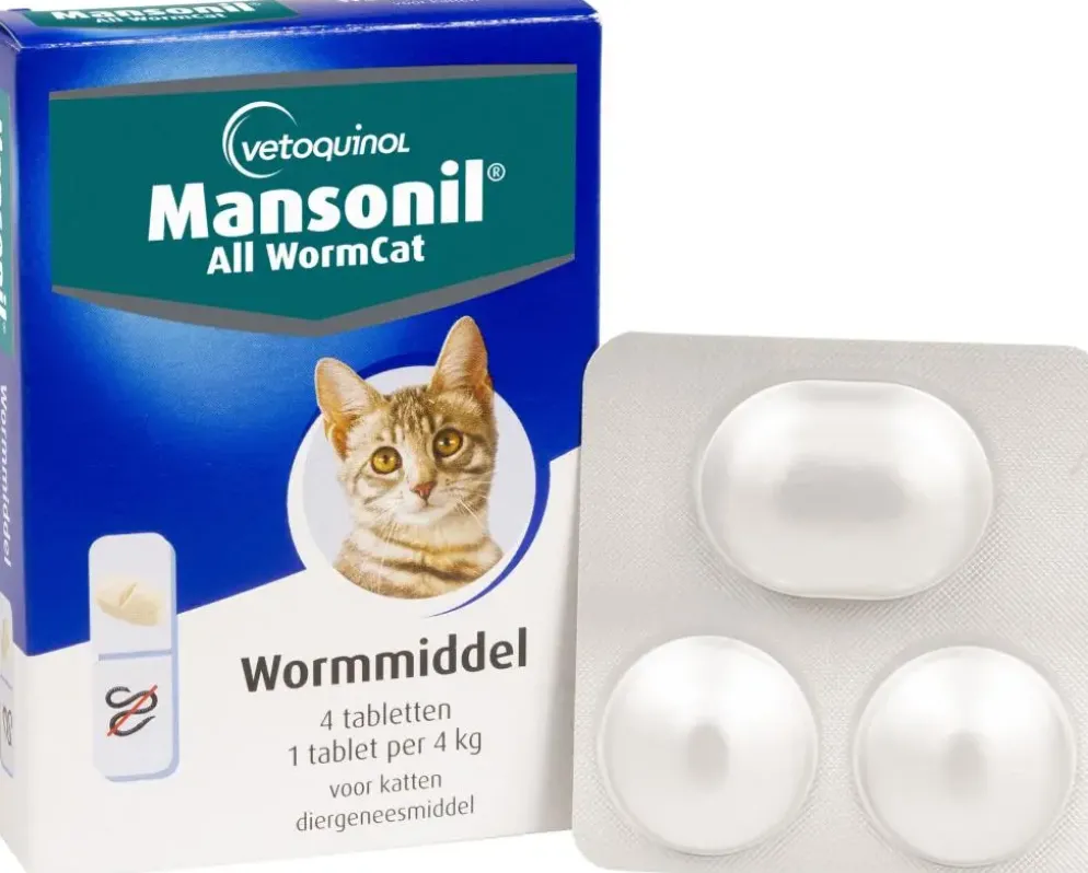 Mansonil All Worm Cat – Ontwormingstabletten voor Katten – 4 stuks
