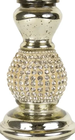 Mars & More kandelaar glas strass 7x10cm goud