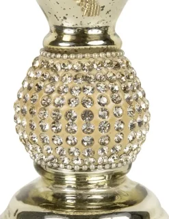 Mars & More kandelaar glas strass 7x10cm goud