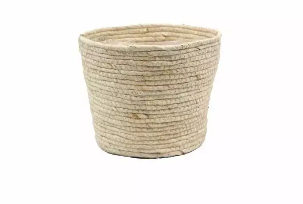 Maïsschil plantenmand naturel 14x12cm