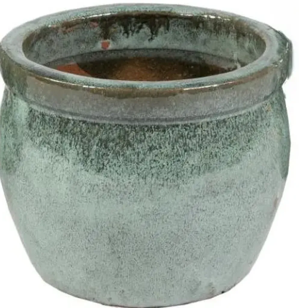 Mcollections bloempot delta geglazuurd 21x16 cm mos