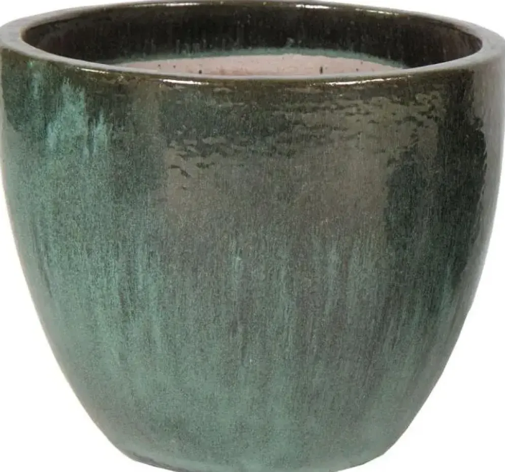Mcollections Bloempot Egg Geglazuurd – Ø60 × H52 cm – Mosgroen