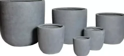 Mcollections Bloempot Egg – Ø32 x H31 cm – Clayfibre – Grijs