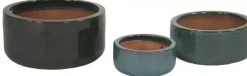 Mcollections Bloempot Geglazuurd – 21 x 10 cm – Mosgroen