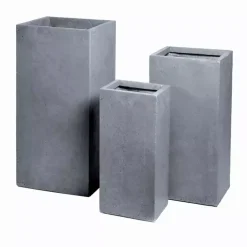 Mcollections plantenbak kubus clayfibre hoog 28x28x60 cm zand