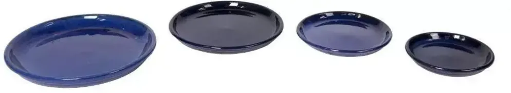 Mcollections Schotel Geglazuurd – Ø20 × H2,5 cm – Blauw