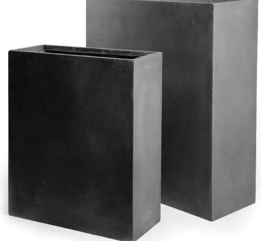 Mcollections Terrasafscheiding Plantenbak – 60 x 22 x 72 cm – Clayfibre – Loodkleur