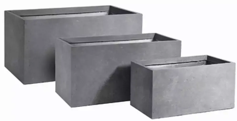 Mcollections Terrasafscheiding Plantenbak – 100 × 45 × 45 cm – Clayfibre – Grijs